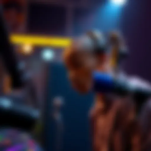 A voice actor looks at a recording booth microphone, showing a mix of focus and discomfort, reflecting on their own performance.