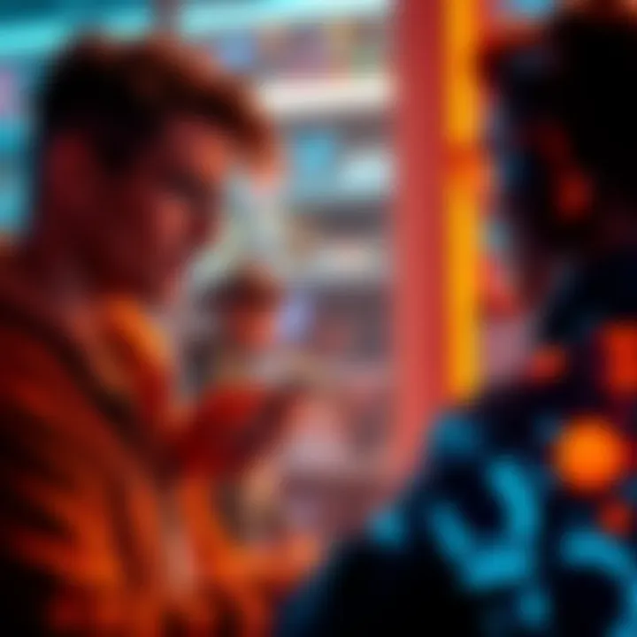 A person interacting with a voice-activated device, engaging in conversation with a virtual assistant, showcasing personalized dialogue and responsiveness.