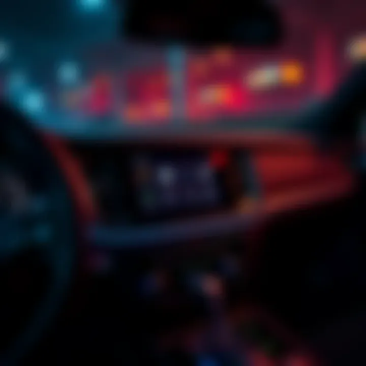 Close-up of Volvo car dashboard featuring the $3,200 sound system with controls and speakers visible