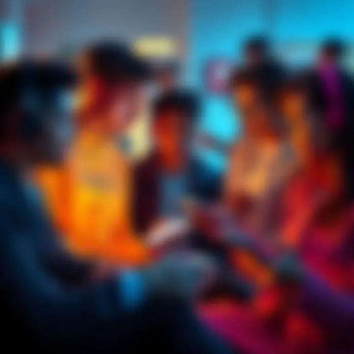 People engaging in a conversation about vugs posts with various reactions shown on their devices