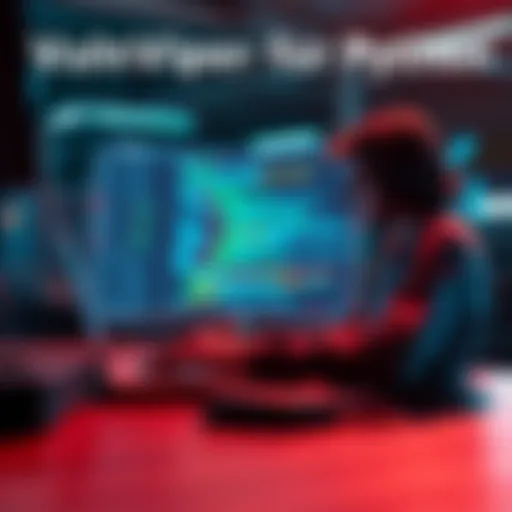 A developer using the VulnViper tool on a laptop, analyzing Python code for security vulnerabilities.