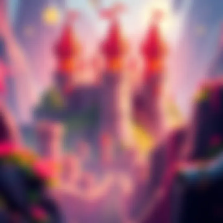 A vibrant walking castle surrounded by mini-castles and resource pipes, showcasing new gameplay features.