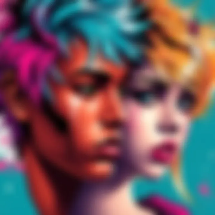 A vibrant artwork showcasing the styles of Warhol and Sora, blending pop art with modern creativity.
