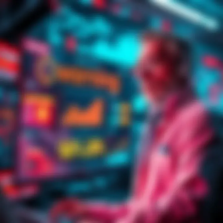 A concerned expert looks at a digital screen displaying alarming statistics about AI and human extinction risk.
