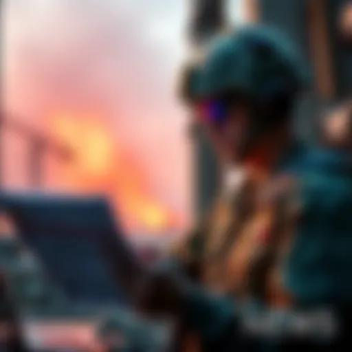 A military officer reviewing a report on autonomous weapons systems and their risks to safety for troops and civilians