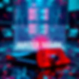 A visual representation of a watermark overlaying online content to symbolize the fight against misinformation, with digital elements surrounding it.