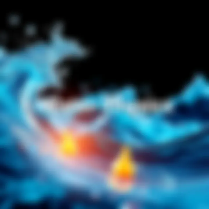 A vibrant graphic depicting waves and water elements, inviting supporters to join a Kickstarter project for water physics.