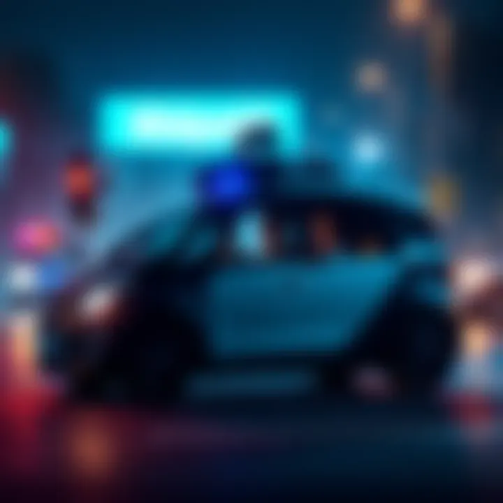 Waymo Car Taking Teens to Police A Waymo autonomous vehicle with misbehaving teenagers inside arriving at San Mateo police station