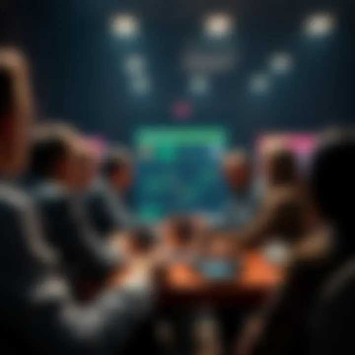 People discussing wealth redistribution from the AI sector in a community meeting.