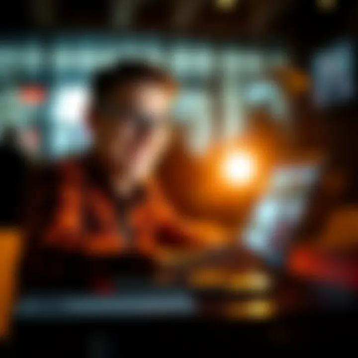 A person smiling while using ClickSite AI on a laptop to easily create a website