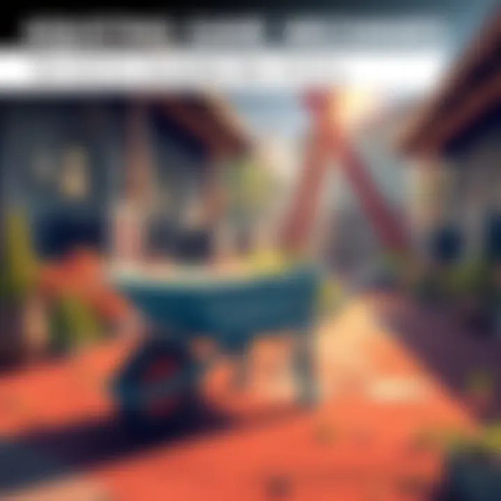 A digital illustration of a wheelbarrow being pushed in a gaming setting, with a focus on realism in movement and physics of items in the game.