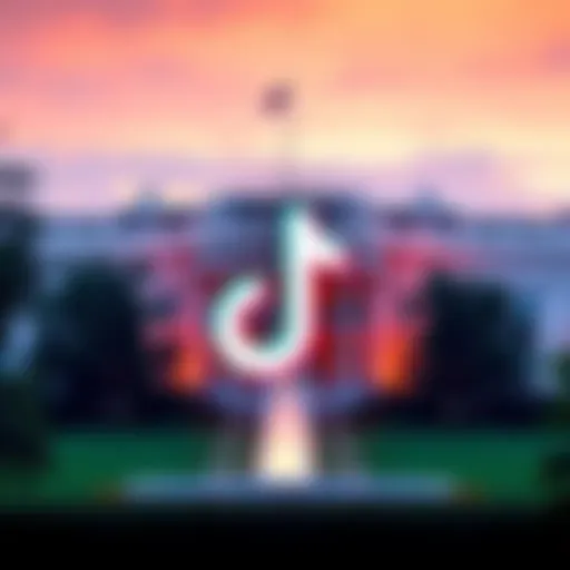 The White House building with a TikTok logo overlay, symbolizing the new social media initiative.