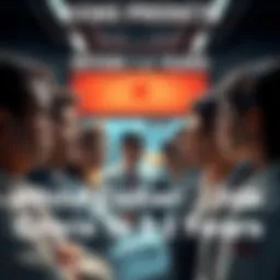 Group of white collar workers looking concerned about job security and future employment