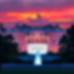 White House AI Framework The White House building with a sign indicating new AI regulations