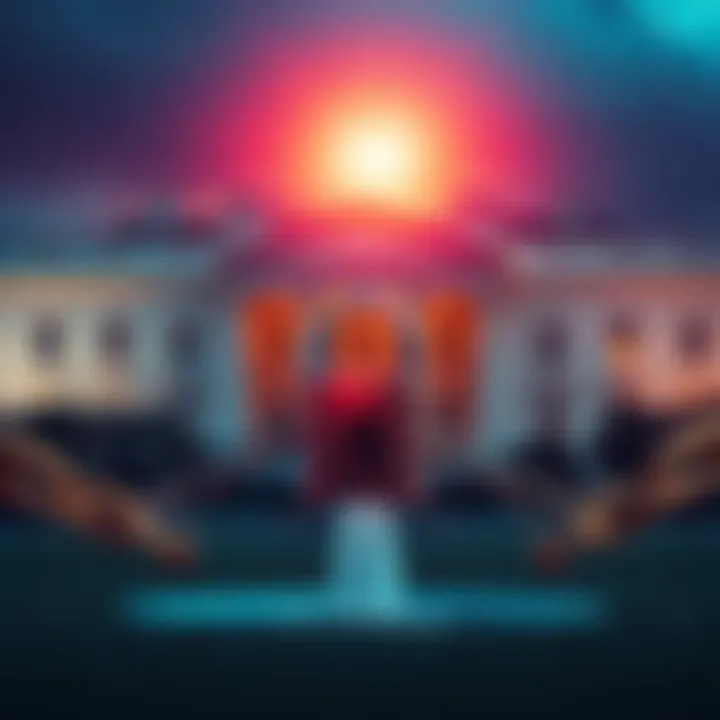 A symbolic image of the White House with a digital lock and chains representing the concept of preventing jailbreaks