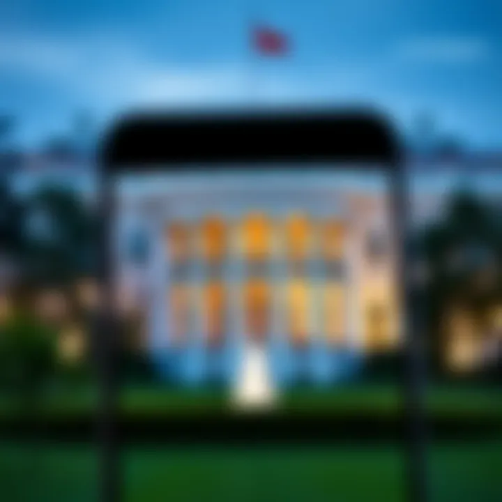The White House app showing a warning about privacy and data tracking with OneSignal