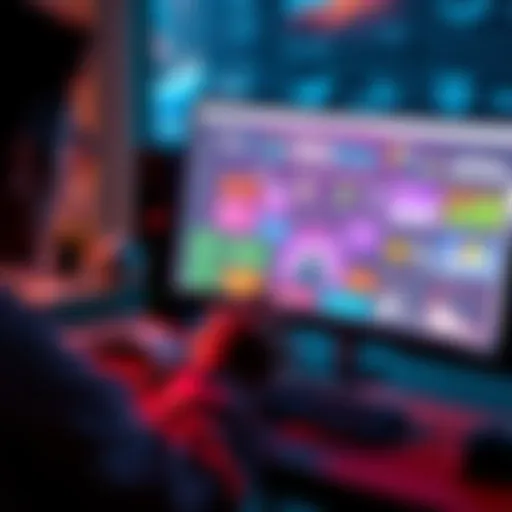 Person using a computer to create a colorful WikiHow infographic with various icons and text