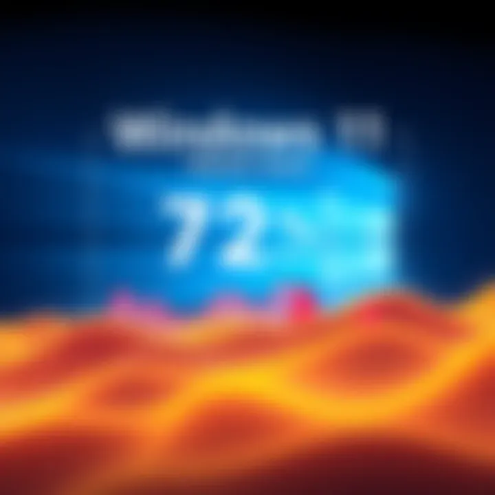 A graphic showing Windows 11's 72% market share and Windows 10's decline, with user feedback icons