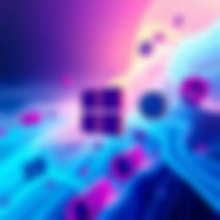 A sleek representation of Windows 12 featuring modular design elements and AI integration with a futuristic look.