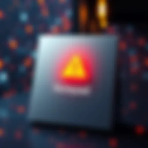 A visual representation of Windows Notepad showing a warning sign indicating security issues due to new updates.