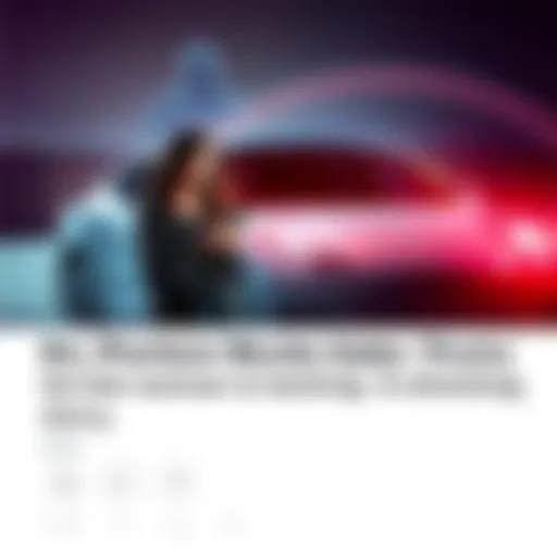 A worried woman stands beside her Tesla, looking at her phone with concern, as a shadowy figure looms in the background.