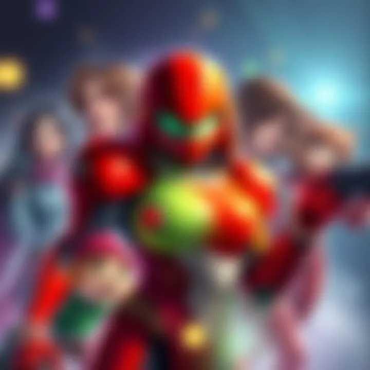 A montage of strong female video game characters including Samus Aran and others, showcasing diverse roles and relationships.