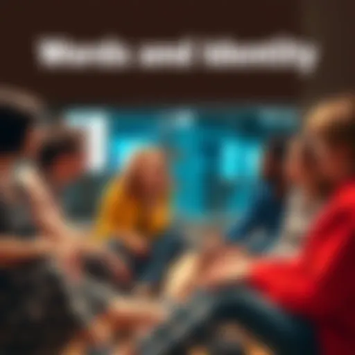 A group of diverse people sitting in a circle, engaged in conversation, illustrating the impact of language and labels on communication and relationships.