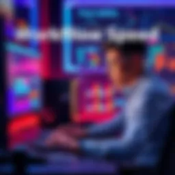 A person focused on their computer, optimizing settings to enhance workflow speed.
