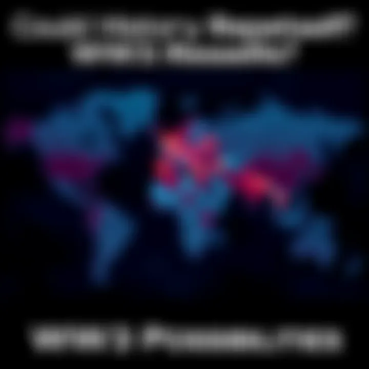 A world map highlighting areas of geopolitical tensions, symbolizing potential conflict zones and historical parallels to past wars.