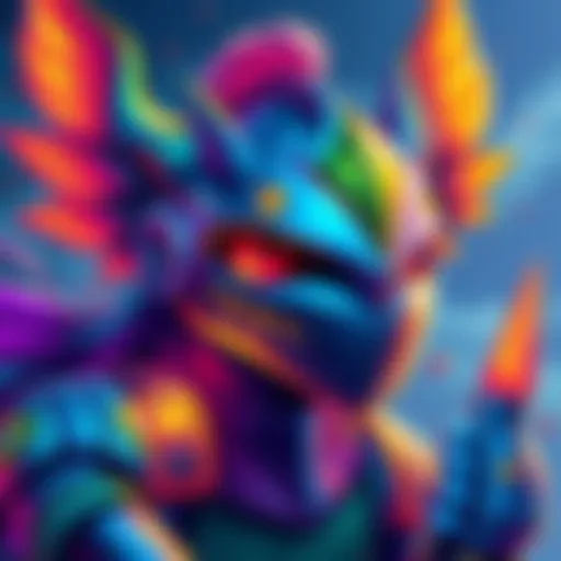 A vibrant illustration showcasing the unique Wormy Knight character with artistic designs and bright colors.