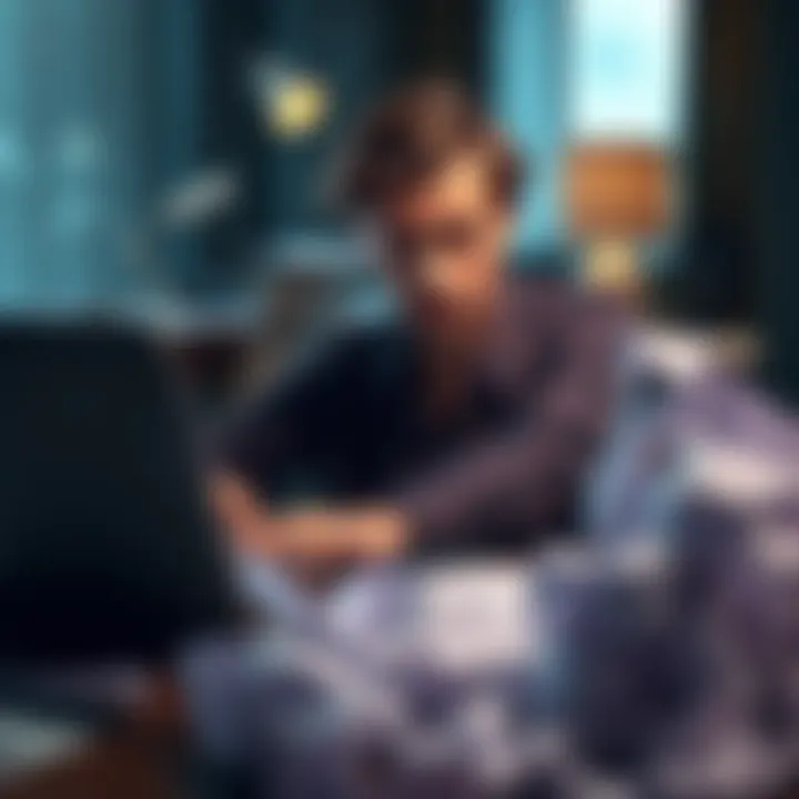A writer looking stressed while typing on a laptop with a confused expression, surrounded by crumpled papers, representing challenges with AI changing narrative tense.