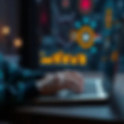 A person typing on a laptop while brainstorming ideas for AI prompts