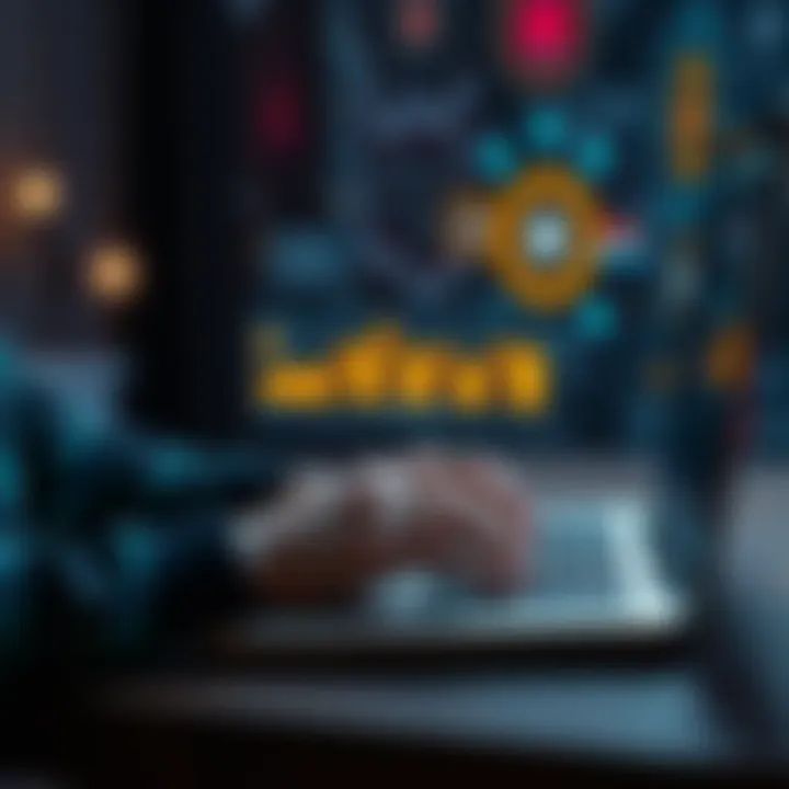 A person typing on a laptop while brainstorming ideas for AI prompts