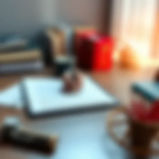 A writer sitting at a desk with a notepad and pen, creating an outline for their work.