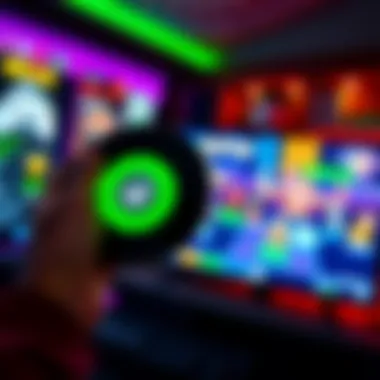 Xbox disc-to-digital feature A gamer holding a physical Xbox game disc and a digital console screen showing the same game.