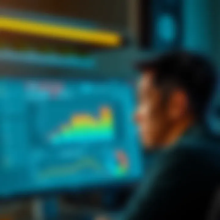 A person looking frustrated at a computer screen showing the Xialong software interface with a comparison chart against GLM 4.6