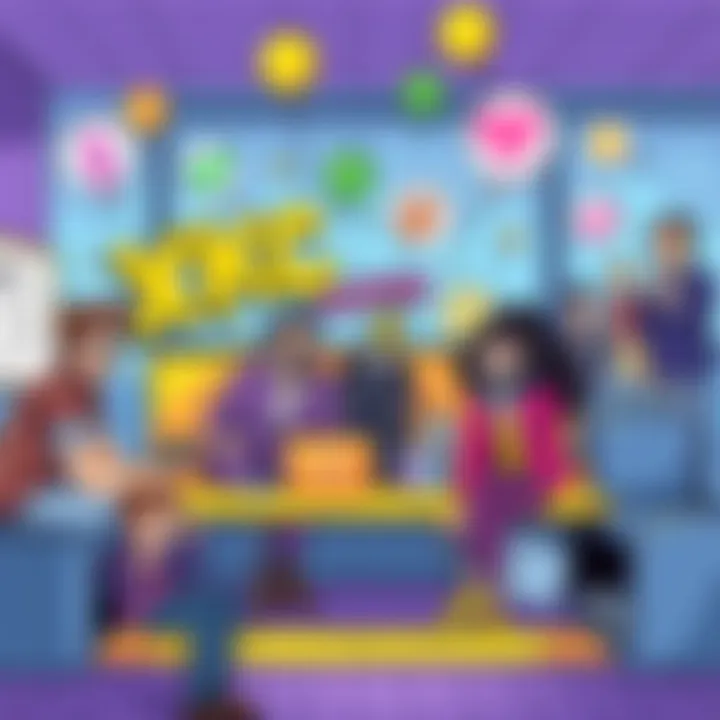 A colorful scene from the XKCD comic featuring characters reacting to modern issues with humor and joy.