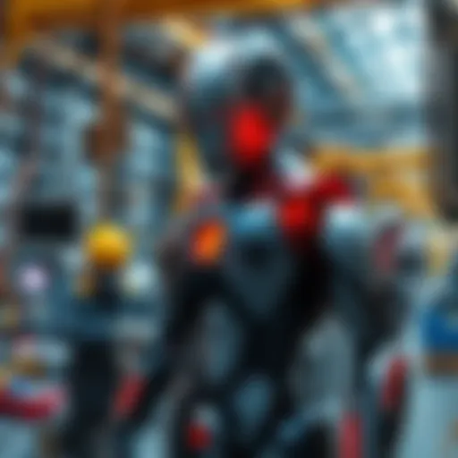 Workers assemble the XPeng IRON humanoid robot in a factory, showcasing advanced robotics technology.