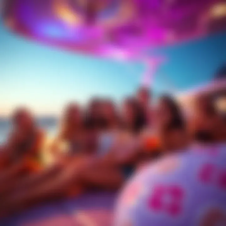 A group of young adults on a yacht, laughing and socializing, with an uneasy atmosphere.