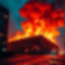 The Yandex data centre is ablaze, with thick smoke rising as emergency services respond to the Ukraine attack.