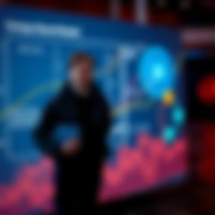 Yann LeCun stands next to a diagram illustrating Energy-Based Models in AI development, showcasing a shift from traditional models.