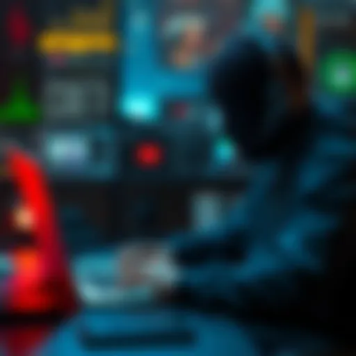 YouTube Faceless Creator A faceless content creator working on a laptop, concerned about YouTube's AI changes affecting their channel visibility