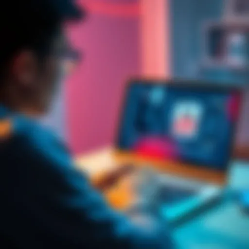 A person watching a YouTube video about prompt engineering techniques on a laptop