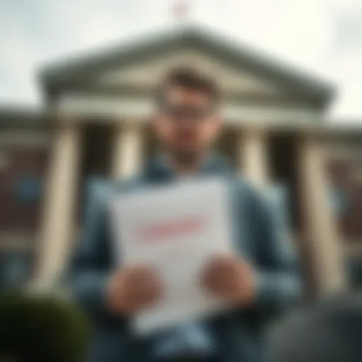 David Gardner, a YouTube creator, stands outside a courthouse holding legal documents related to his class-action lawsuit against Runway AI for copyright infringement.