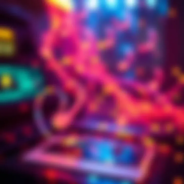 A visual representation of Yue2 transforming old melodies into new music, featuring musical notes and a lyric generator interface.