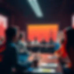 Group of people discussing training methods in a townhall meeting setting