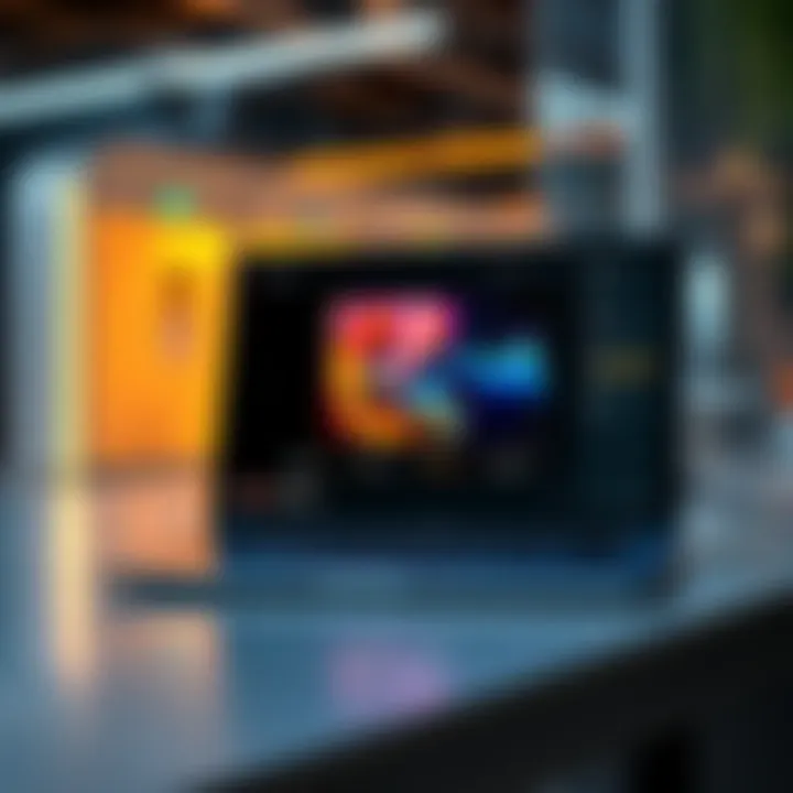 A laptop screen displaying the Z Image Turbo model interface generating a colorful image, highlighting its fast processing capabilities.