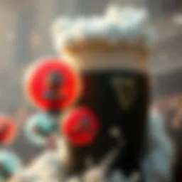 Colorful zorbs rolling around a massive pint of Guinness overflowing with foam