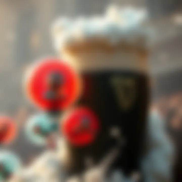 Colorful zorbs rolling around a massive pint of Guinness overflowing with foam