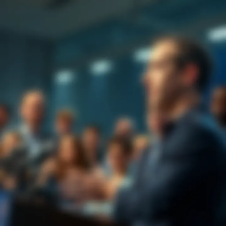 Mark Zuckerberg speaking at a press conference about AI plans for Meta, with employees in the background looking concerned.